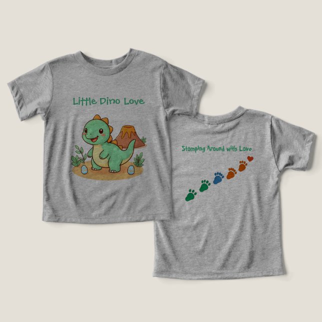Trendy Dinosaur Fun T Shirt (Design fram och bak)