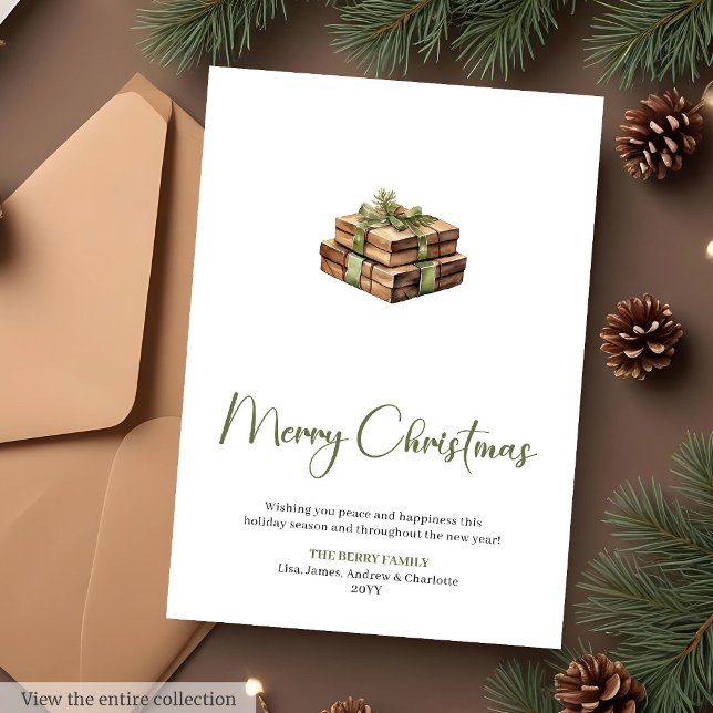 Trendy Editable Boho Holiday Christmas Greeting  Julkort (Trendy Editable Boho Holiday Christmas Greeting Card

)