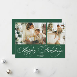 Trendy Elegant Family Photo Collage Christmas Julkort