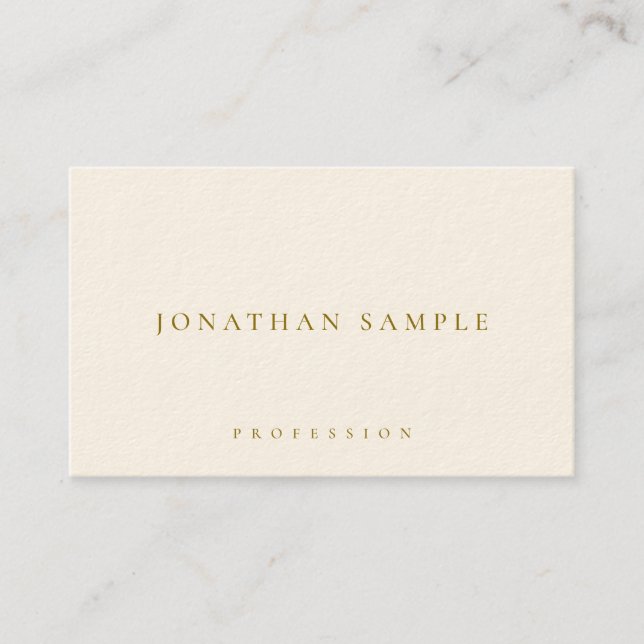 Trendy Elegant Simple Template Gold Text Deluxe Visitkort (Framsida)