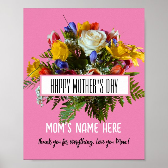 TRENDY FLORAL GLAD MORSDAG   POSTER (Framsidan)