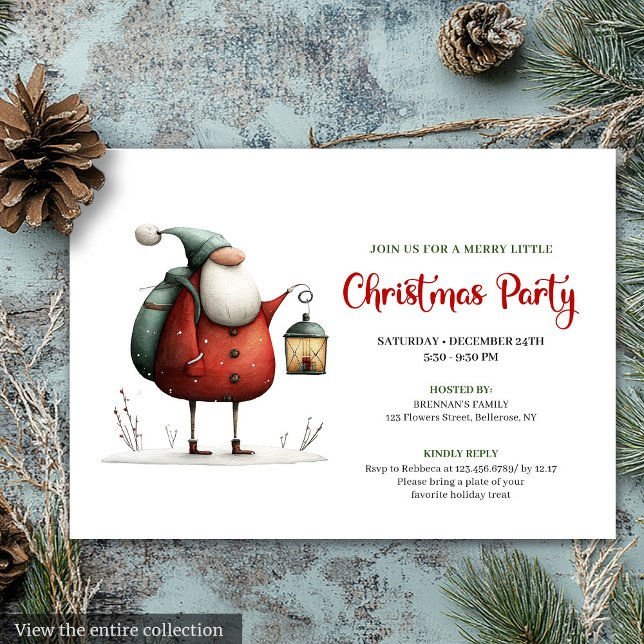 Trendy Funny Santa Christmas Celebration Invites Inbjudningar (Trendy Funny Santa Christmas Celebration Invitation)