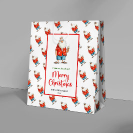 Trendy funny Santa Claus watercolor Christmas