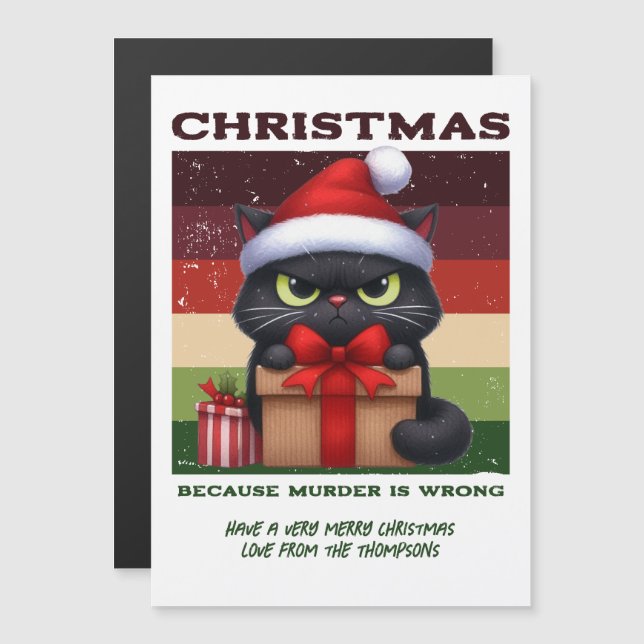 Trendy Funny Sarky Cat Retro Christmas Holiday (Fram/baksida)