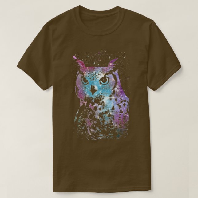 Trendy Galactic Night Sky Owl Face1206 T Shirt (Design framsida)