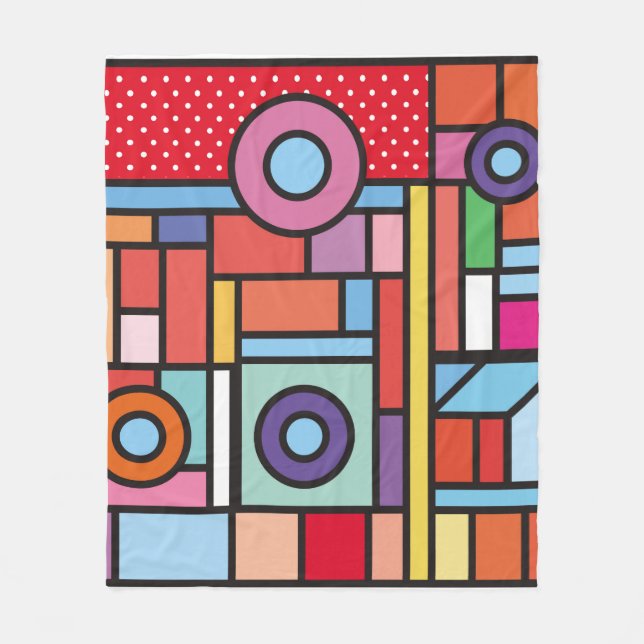Trendy geometric elements memphis design. Retro st Fleecefilt (Framsidan)