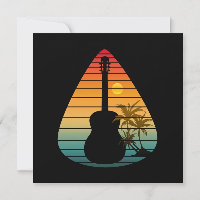 TRENDY GITARPPRESSION SOLNEDERGÅNG  TACK KORT (Framsida)