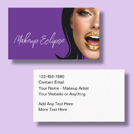 Trendy Glitzy Makeup Artist Business Cards Visitkort