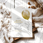Trendy Gold Balloon 40th Birthday Inbjudningar<br><div class="desc">Embrace the 40th chapter of your life with our stylish and unique birthday invitations. With chic typography and a 'forty' balloon string over a white background,  our invites are sure to set the tone for a birthday party that will be remembered for years to come.</div>