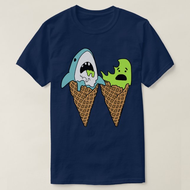 Trendy Graphic Shark Bite Ice Cream Cones T Shirt (Design framsida)