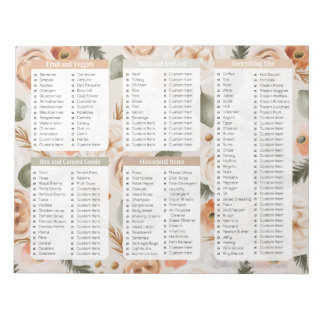   Trendy Grocery List Personal Stationery Notepad Anteckningsblock