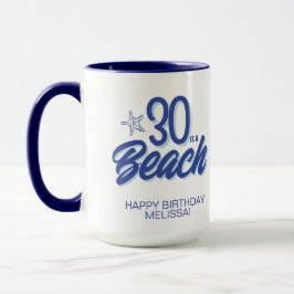 Trendy Hand Drawn Doodle 30 Is A Beach Birthday Mugg