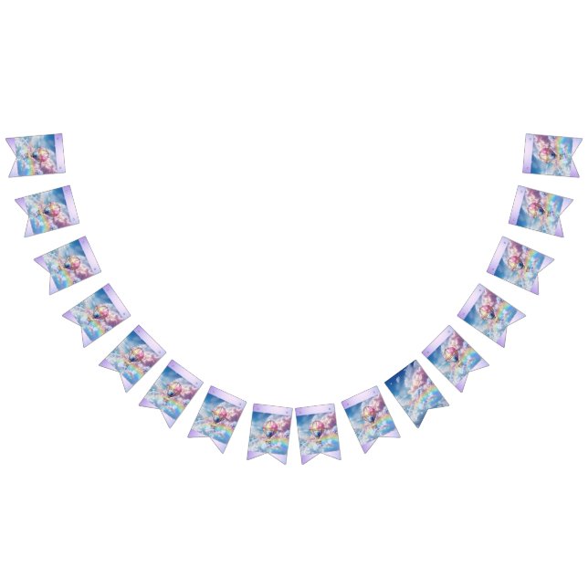 Trendy Holographic Hot Air Balloon Bunting Banner Vimplar (Alla)