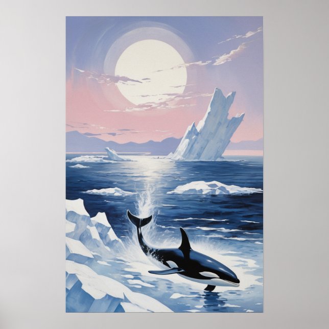 Trendy Killer Whale Orca Alaska  Poster (Framsidan)