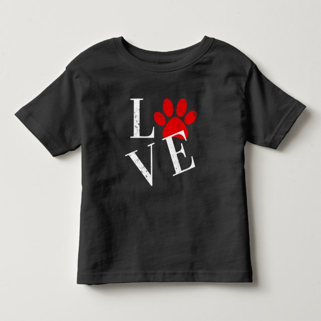 TRENDY LOVE DOG PAW   T SHIRT (Framsida)