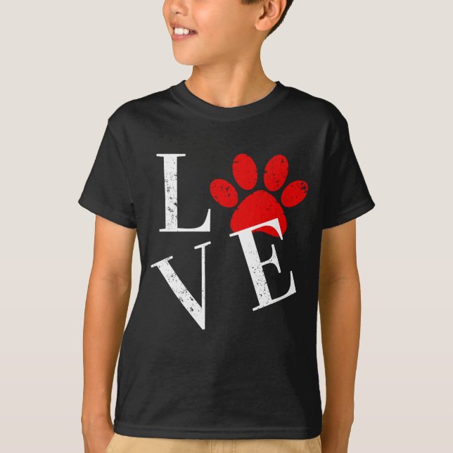 TRENDY LOVE DOG PAW  T-Shirt blir (Framsida)