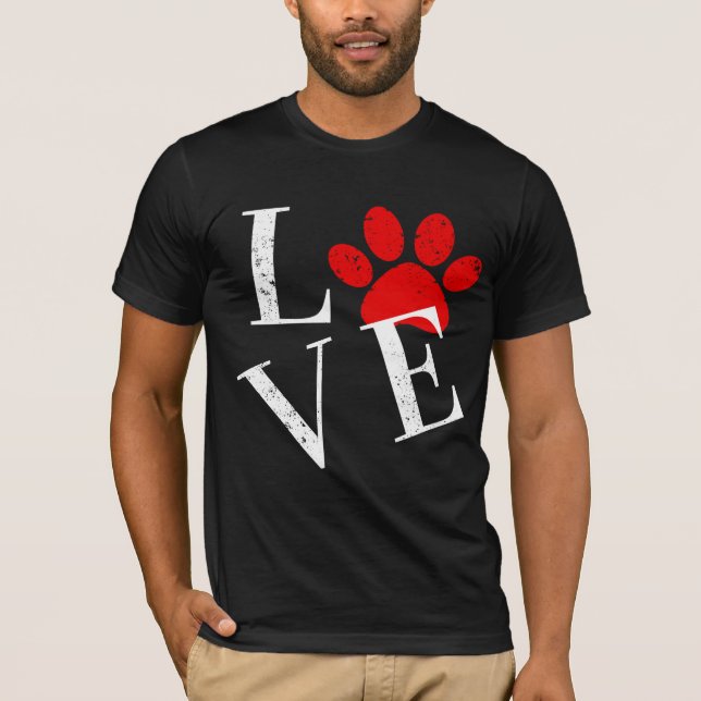 TRENDY LOVE DOG PAW  T-Shirt blir (Framsida)