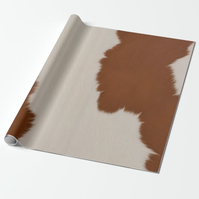 Trendy Luxury Elegant Faux Cow Leather Collection Presentpapper (Utrullad)