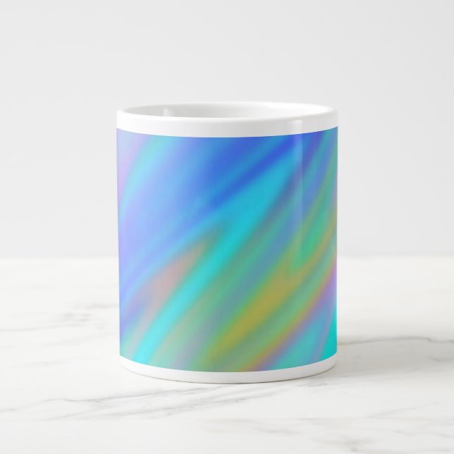 Trendy luxury green blue purple faux holographic jumbo mugg (Framsidan)