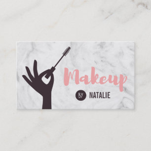 Trendy Mascara Makeup Artist Marble Business Cards Visitkort