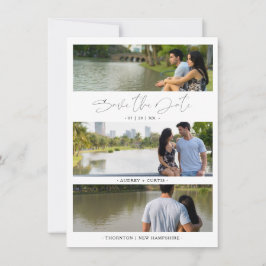 Trendy Modern 3 Wedding Engagement Photos Collage