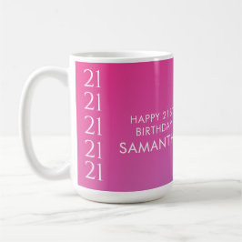 Trendy Modern Bold Pink Gradient 21st Birthday Kaffemugg