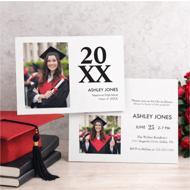 Trendy Modern Casual Photo Graduation Invitation Inbjudningar (Skapare uppladdad)
