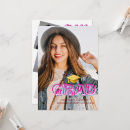 Trendy Modern Grad Photo Graduation 2026 Inbjudningar