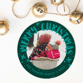 Trendy Modern Handwritten Christmas Photo Card Inbjudningar