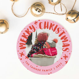 Trendy Modern Handwritten Christmas Photo Card Inbjudningar