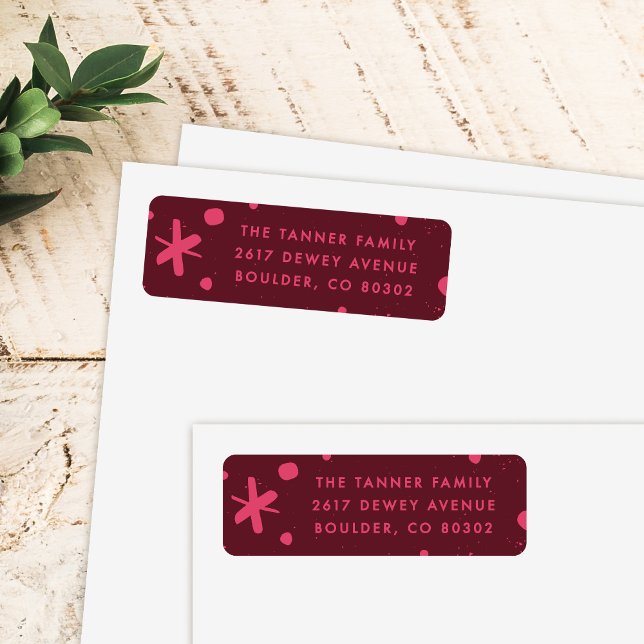 Trendy Modern Handwritten Holiday Address Label Returadress Etikett (Skapare uppladdad)
