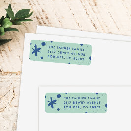Trendy Modern Handwritten Holiday Address Label Returadress Etikett