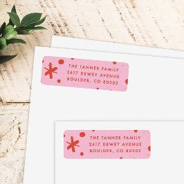 Trendy Modern Handwritten Holiday Address Label Returadress Etikett