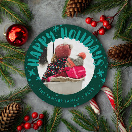 Trendy Modern Handwritten Holiday Photo Card Inbjudningar
