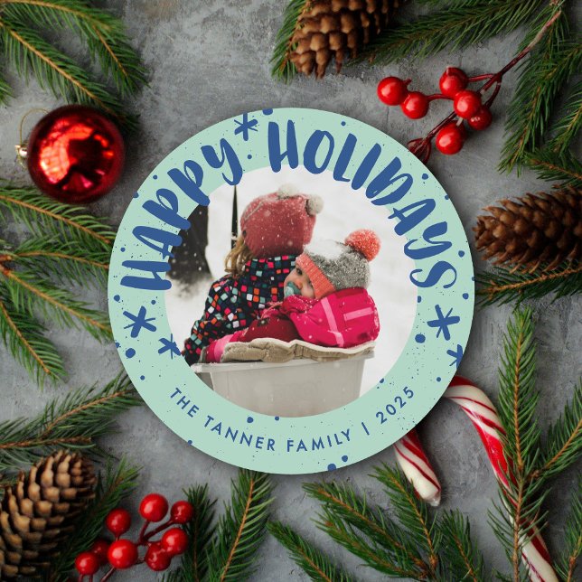 Trendy Modern Handwritten Holiday Photo Card Inbjudningar (Skapare uppladdad)