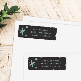 Trendy Modern Handwritten New Year Address Label Returadress Etikett