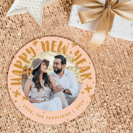 Trendy Modern Handwritten New Year Photo Card Inbjudningar