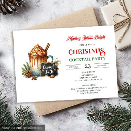 Trendy Modern Holiday Cocktails Party Invitation Inbjudningar