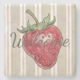 Trendy modern look dusty grey stripes strawberry stenunderlägg