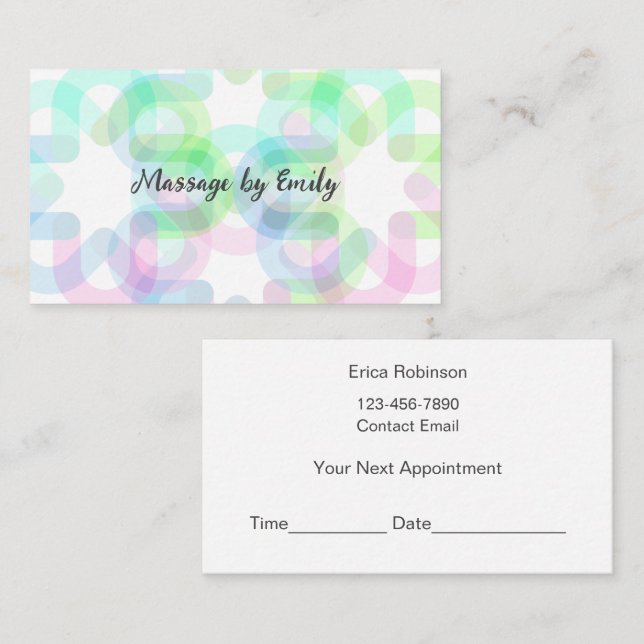 Trendy Modern Massage Appointment Business Cards  Visitkort (Fram/baksida)