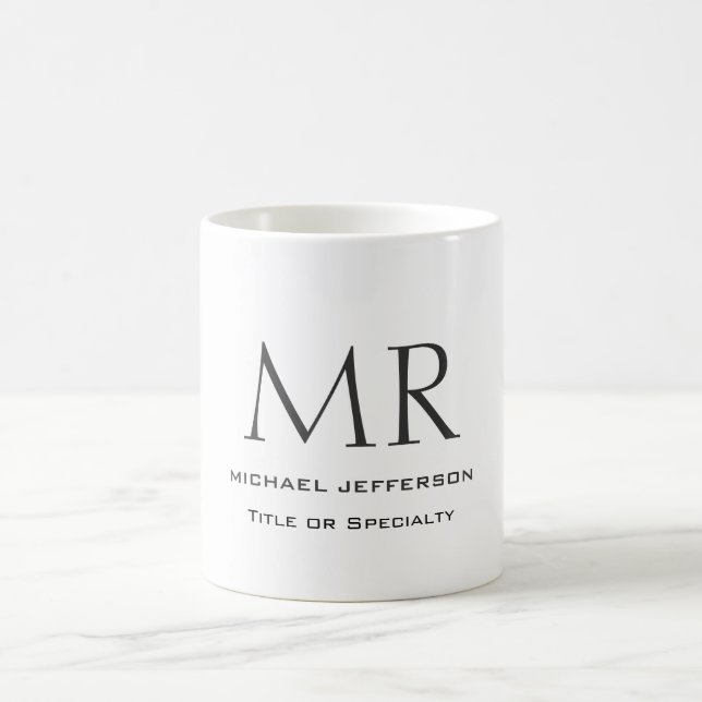 Trendy Modern Monogram Plain Minimalist Kaffemugg (Center)