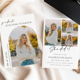 Trendy Modern Photo Graduation Invitation Inbjudningar