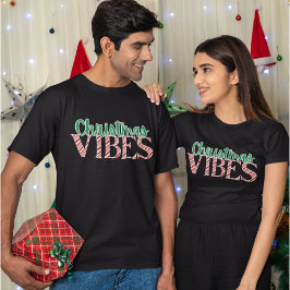 Trendy Modern Retro Christmas Vibes Candy Cane T Shirt