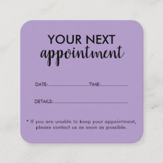 Trendy Modern Salon Appointment Reminder Card Tidsbeställning Kort