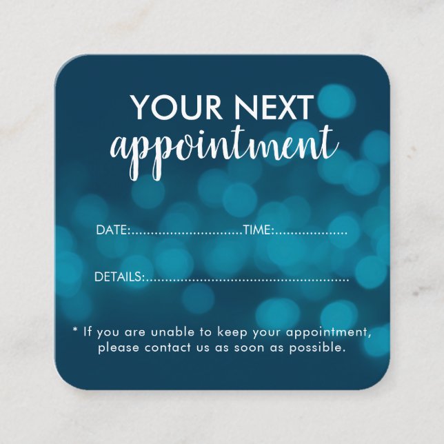 Trendy Modern Salon Appointment Reminder Card Tidsbeställning Kort (Framsida)