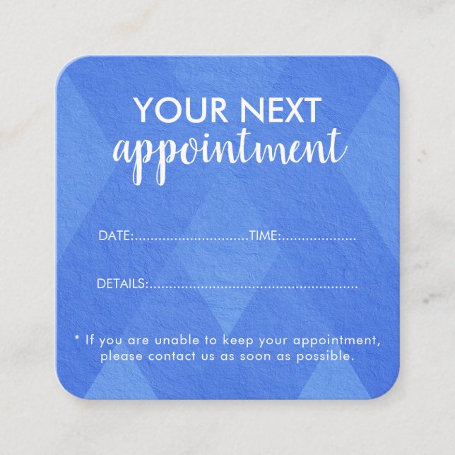 Trendy Modern Salon Appointment Reminder Card Tidsbeställning Kort (Framsida)