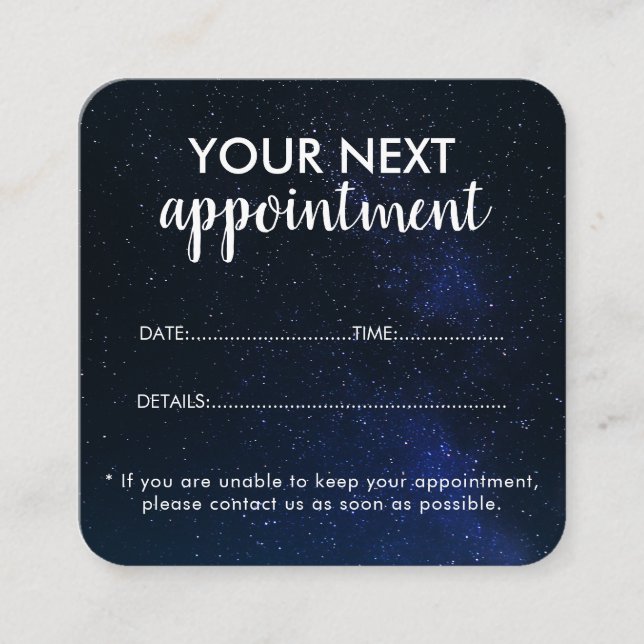 Trendy Modern Salon Appointment Reminder Card Tidsbeställning Kort (Framsida)