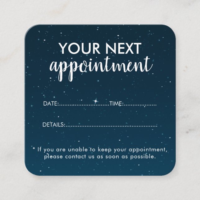 Trendy Modern Salon Appointment Reminder Card Tidsbeställning Kort (Framsida)