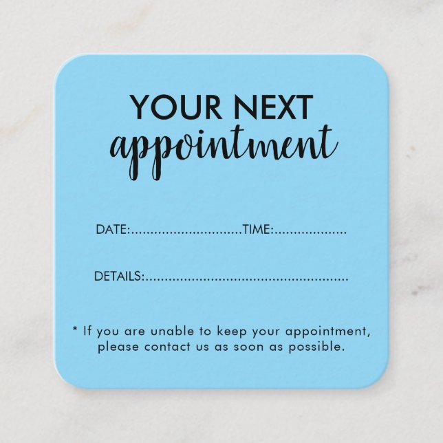 Trendy Modern Salon Appointment Reminder Card Tidsbeställning Kort (Framsida)