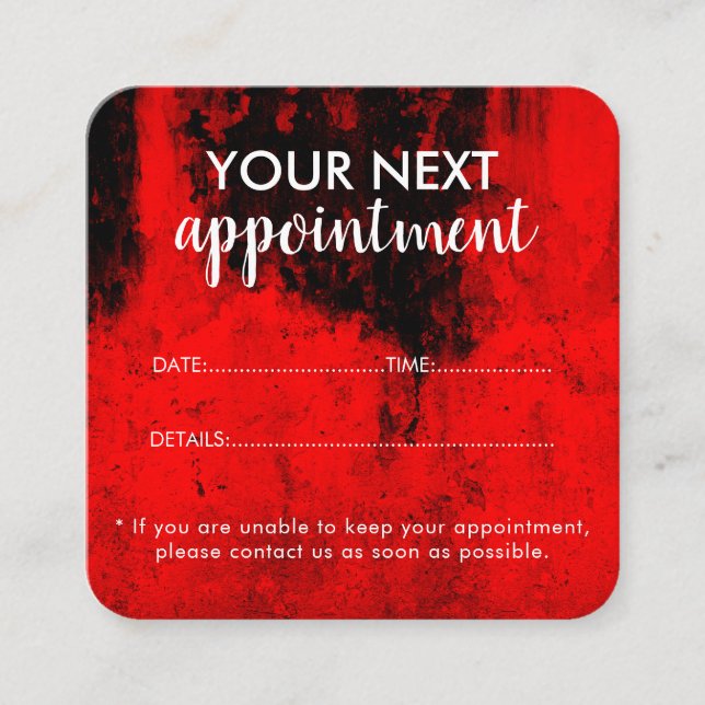 Trendy Modern Salon Appointment Reminder Card Tidsbeställning Kort (Framsida)